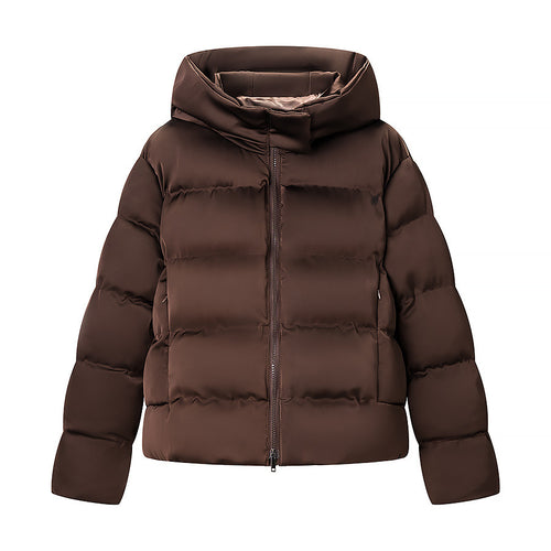 Damen Wärmende Kurz-Steppjacke mit Oversize-Kragen und 2‑Wege‑Reißverschluss Drune