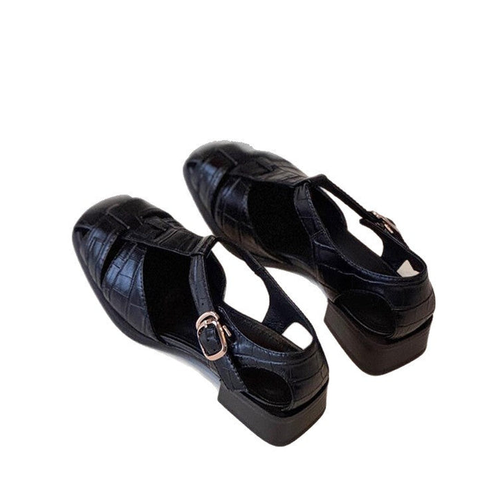 Damen Slingback Sandalen mit stilvollem Krokodillederdesign Drune
