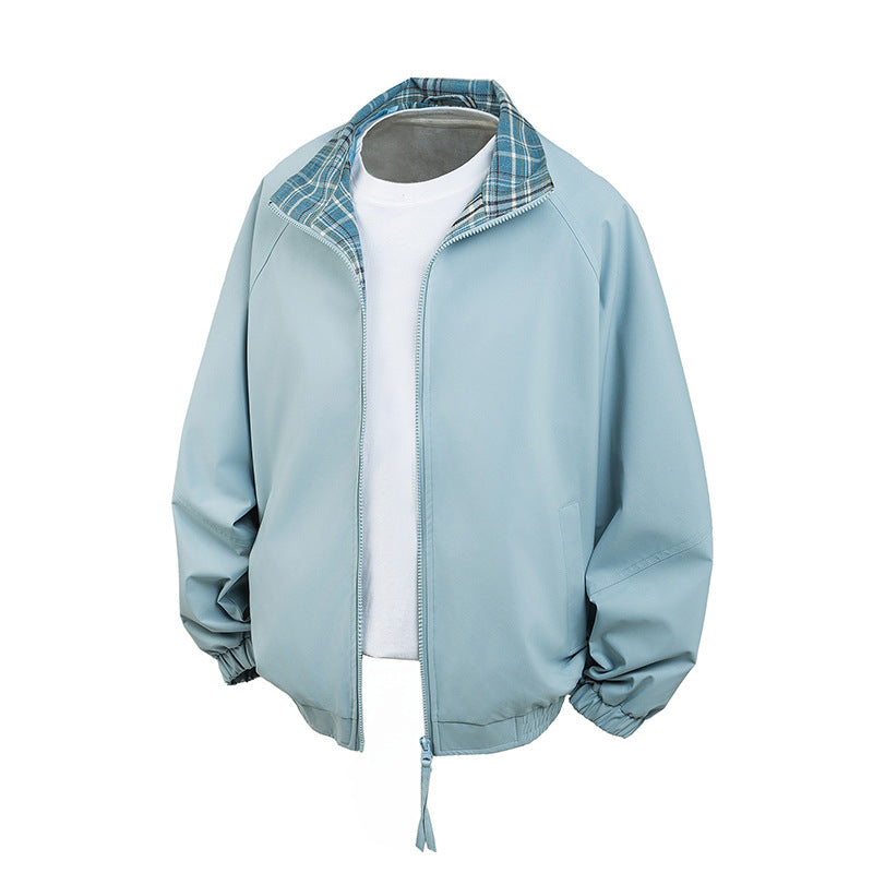 Damen Lässige Übergangsjacke mit kariertem Kragen Drune