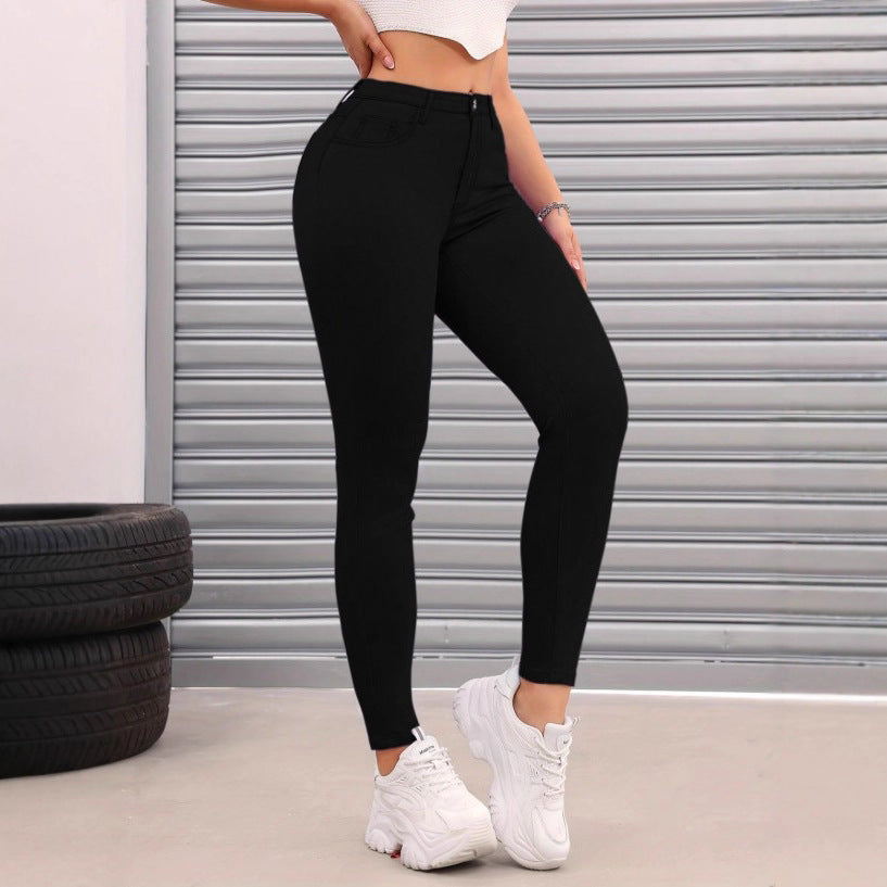 Damen Thermo-High-Waist-Fleece-Jeggings im Jeans-Look Drune