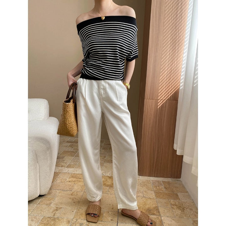 Damen elegantes Wickeloberteil mit vielseitigen Off-Shoulder-Trageoptionen Drune