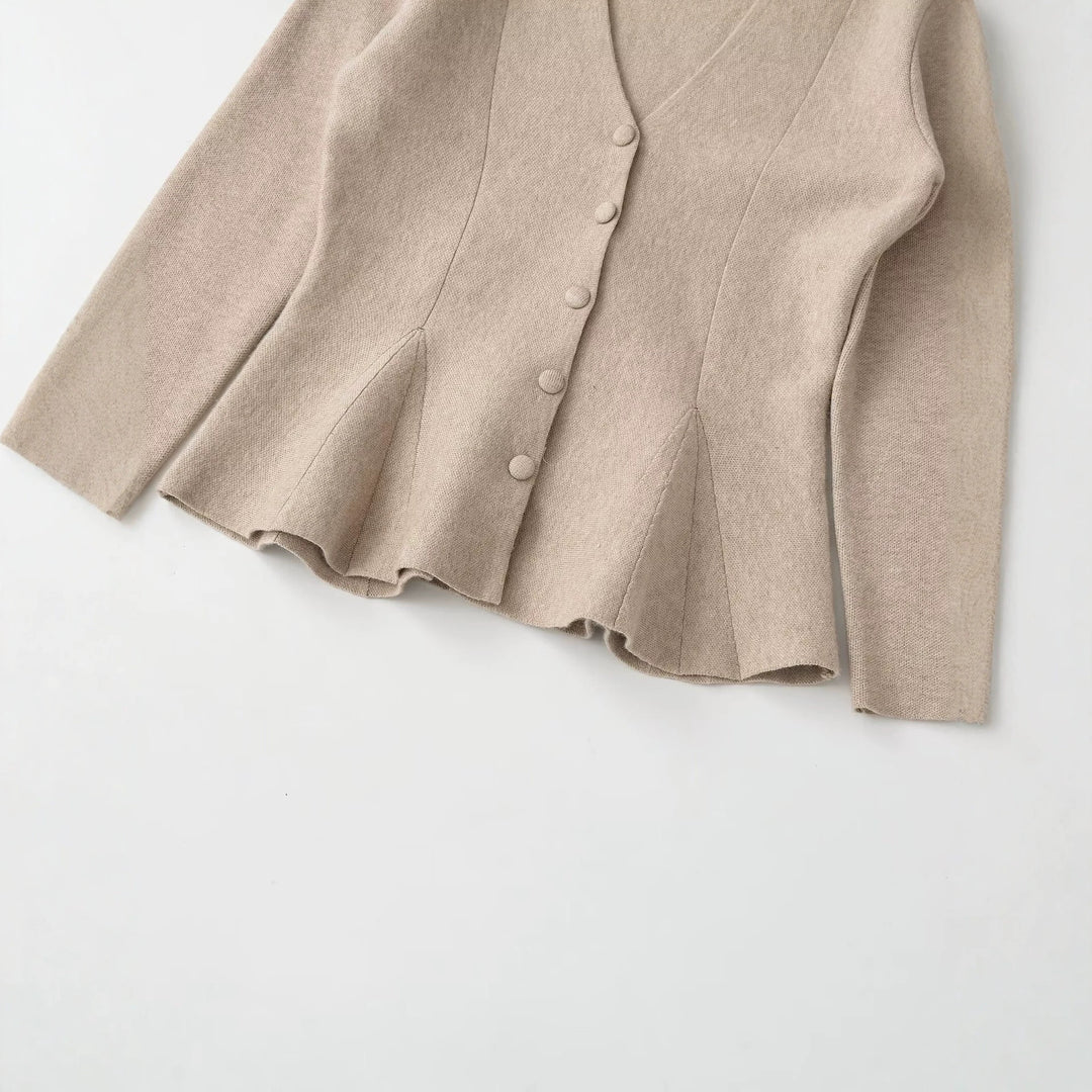 Damen Figurformende Strickjacke mit V-Ausschnitt und Taillenbetonung Drune