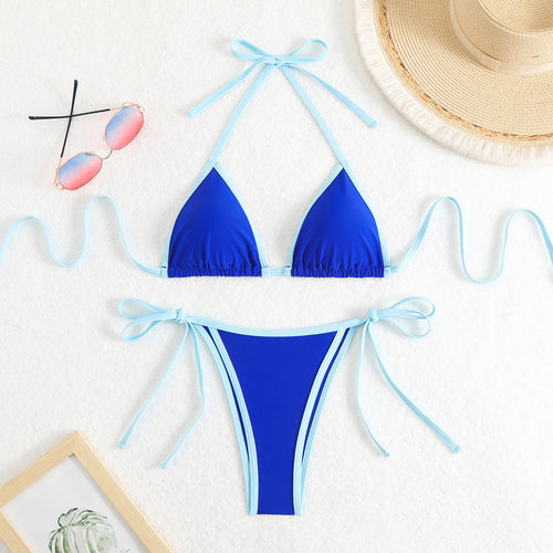 Damen Triangel-Bikini mit verspielten Schleifen Drune