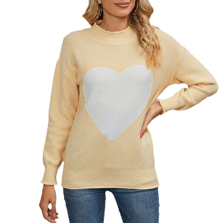 Damen modischer Pullover mit Herz-Print Drune