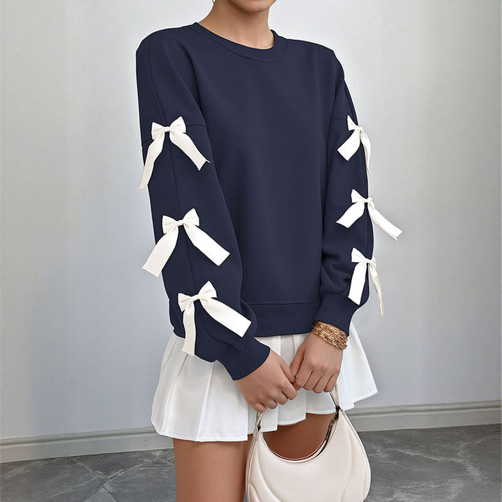 Damen Crop-Pullover mit Schleifen-Details Drune