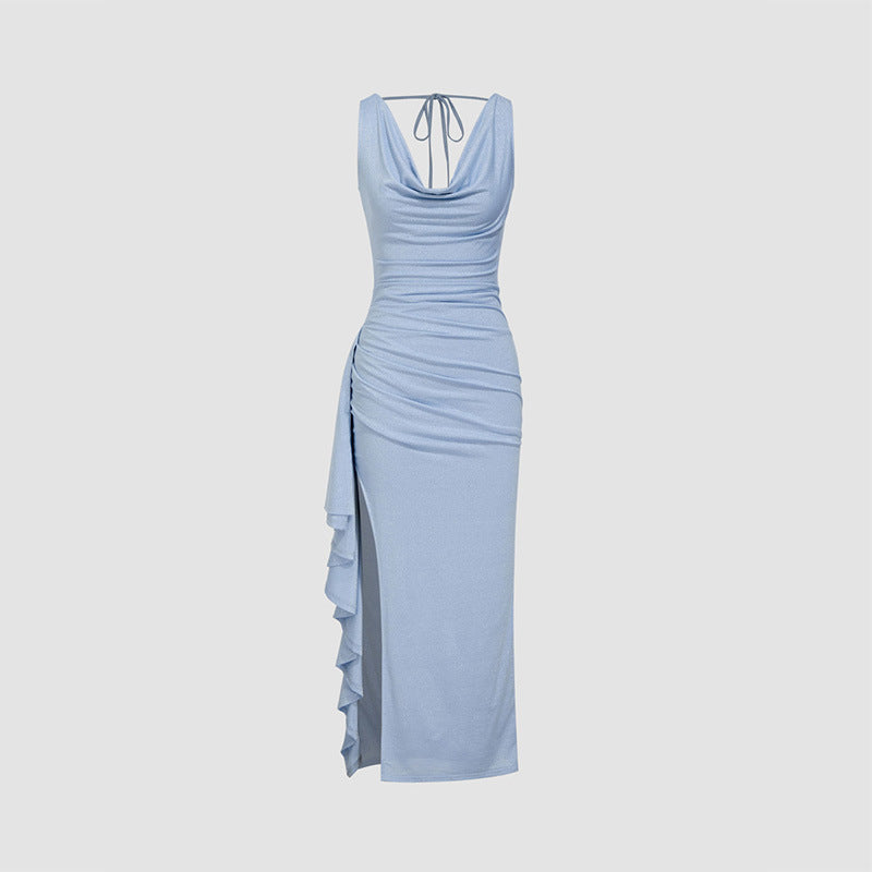 Damen figurbetontes Maxikleid mit elegantem Schnitt und aufregenden Details Drune