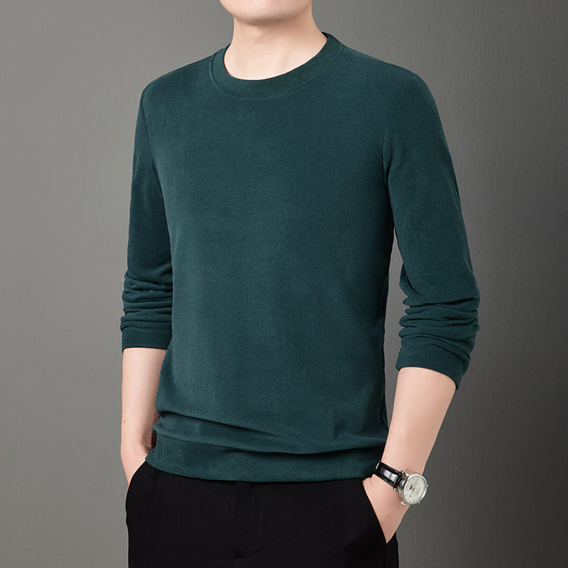 Herren Feiner Rundhals-Pullover aus leichtem Stretch-Strick mit schmaler Silhouette Drune