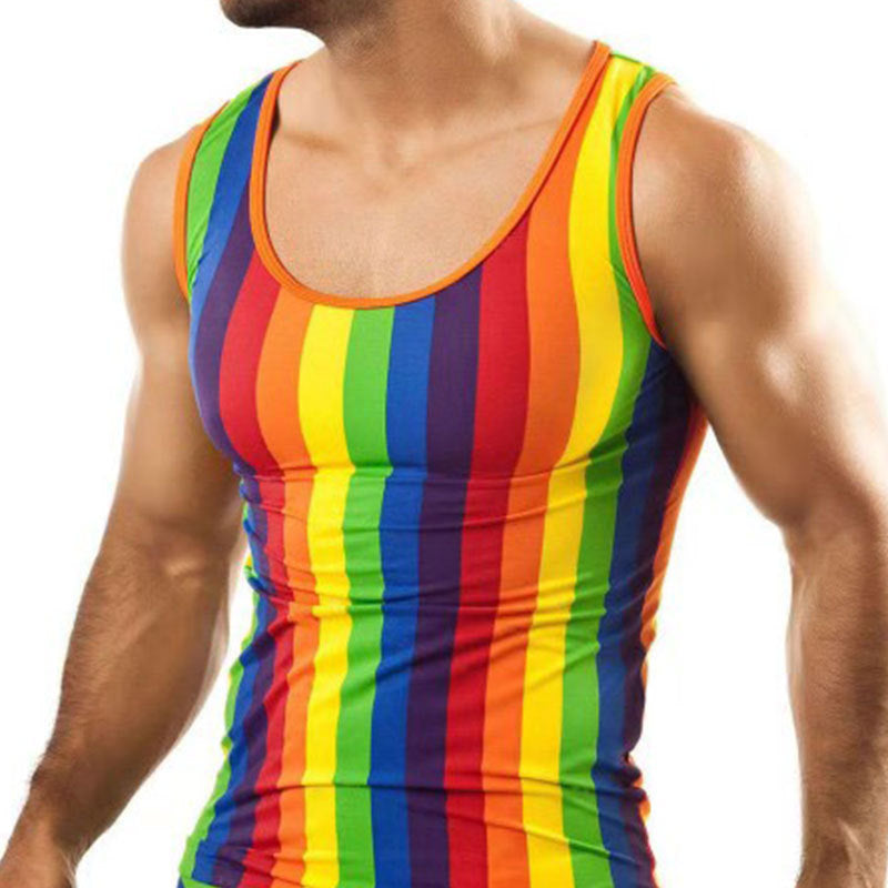 Herren nan figurbetontes Rundhals-Tanktop aus Stretchjersey mit körpernaher Passform Drune
