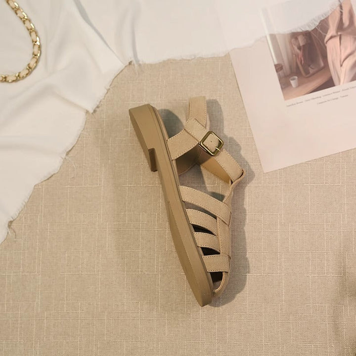 Damen Komfortable und modische Riemchensandalen mit geflochtenem Design Drune