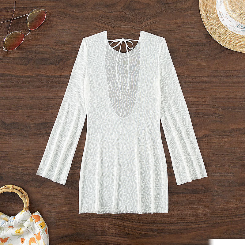 Damen Langarm Strandkleid Drune