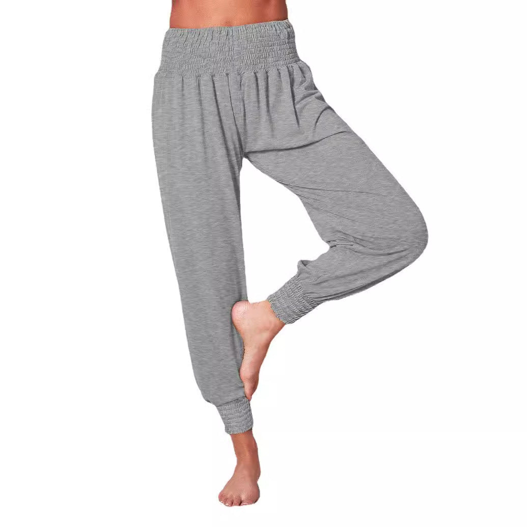 Damen luftige Freizeithose mit elastischem Bund und schmalem Saum Drune