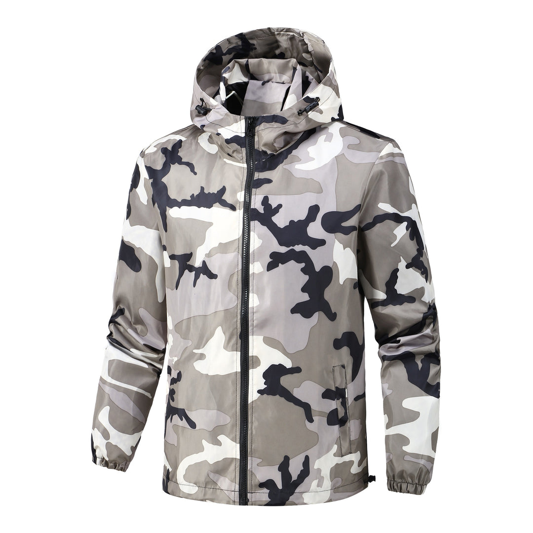 Herren Leichte Camouflage-Jacke mit Kapuze Drune