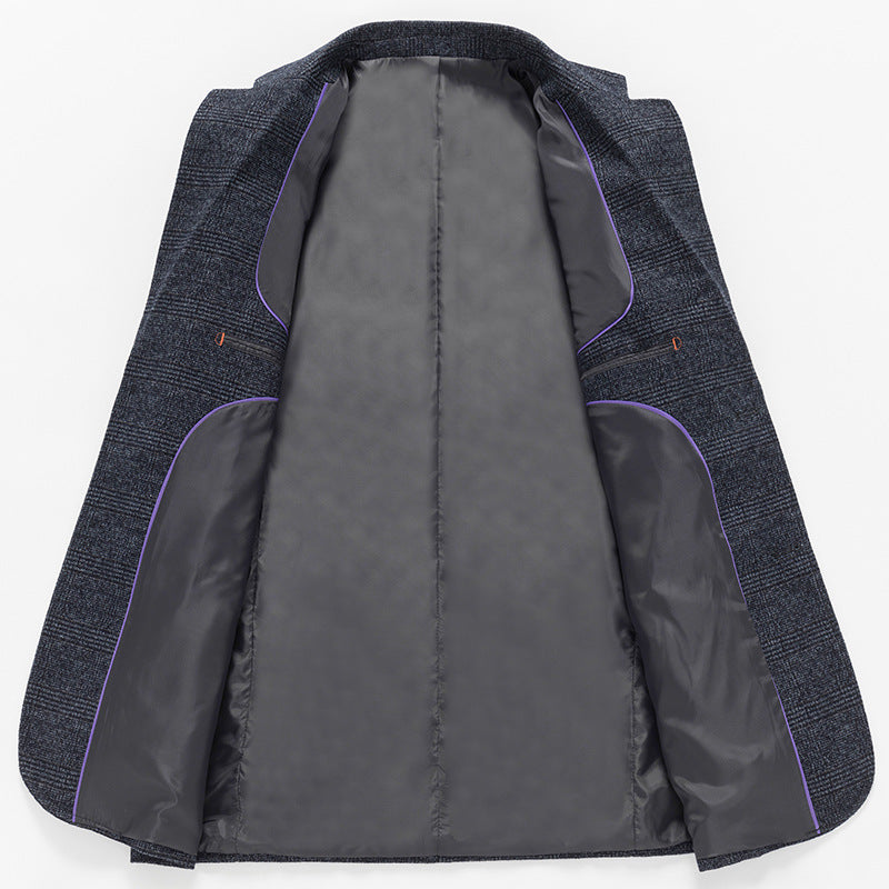 Herren Tailliertes Glencheck-Sakko im City‑Blazer‑Stil mit leichter Innenfütterung Drune