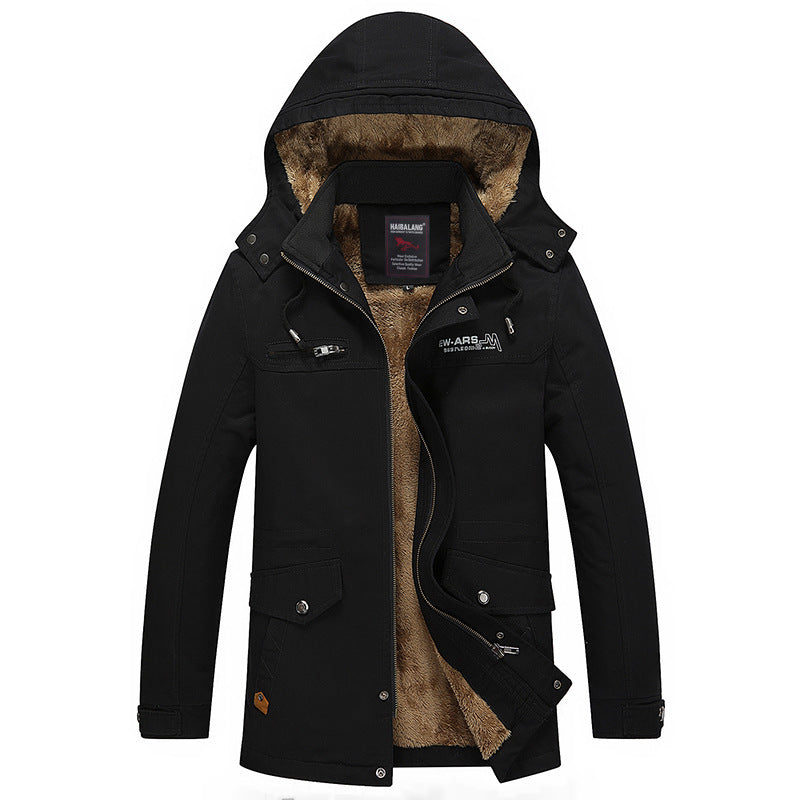 Herren Parka mit wärmender Teddyfleece-Fütterung, Kapuze und multifunktionalen Taschen Drune