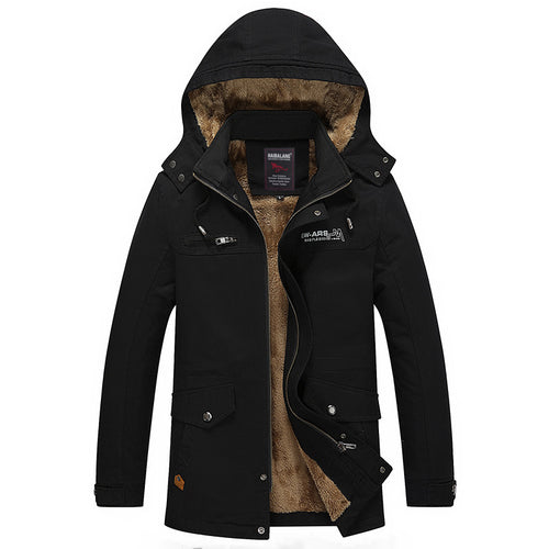 Herren Parka mit wärmender Teddyfleece-Fütterung, Kapuze und multifunktionalen Taschen Drune