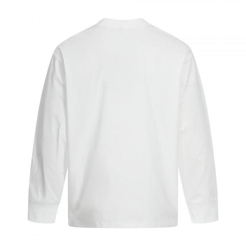 Unisex Langärmeliges Oversize-Basic-Shirt mit Rundhalsausschnitt Drune