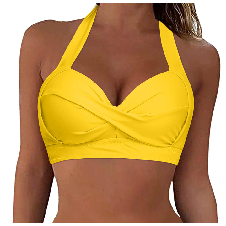 Damen Sportliches Bikinioberteil mit tiefem Ausschnitt und Halter-Design Drune