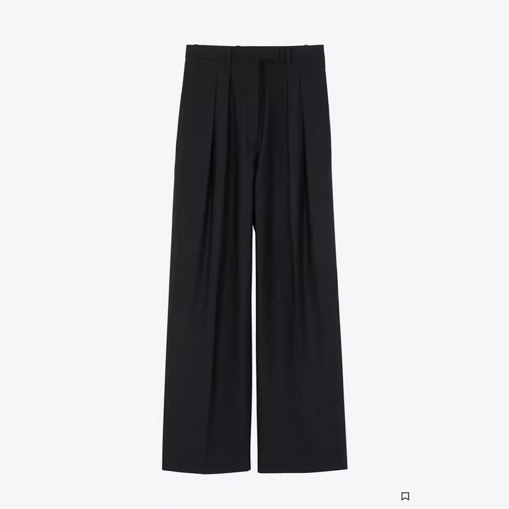Damen elegante, weit geschnittene Anzughose mit hohen Bund Drune