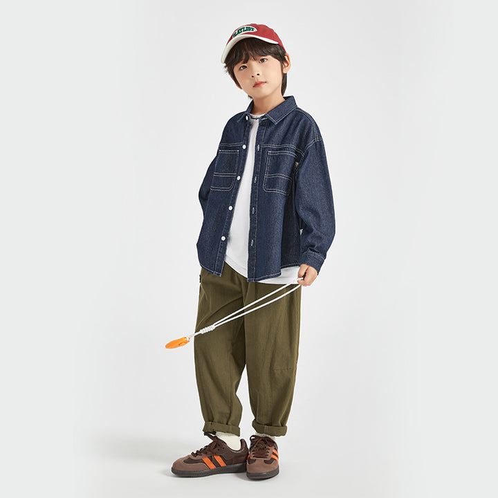 Unisex Denim-Hemd Jacke Drune
