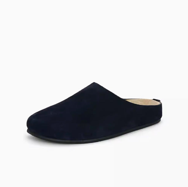 Damen Geschlossene Veloursleder-Pantolette mit gepolstertem Komfortfußbett Drune