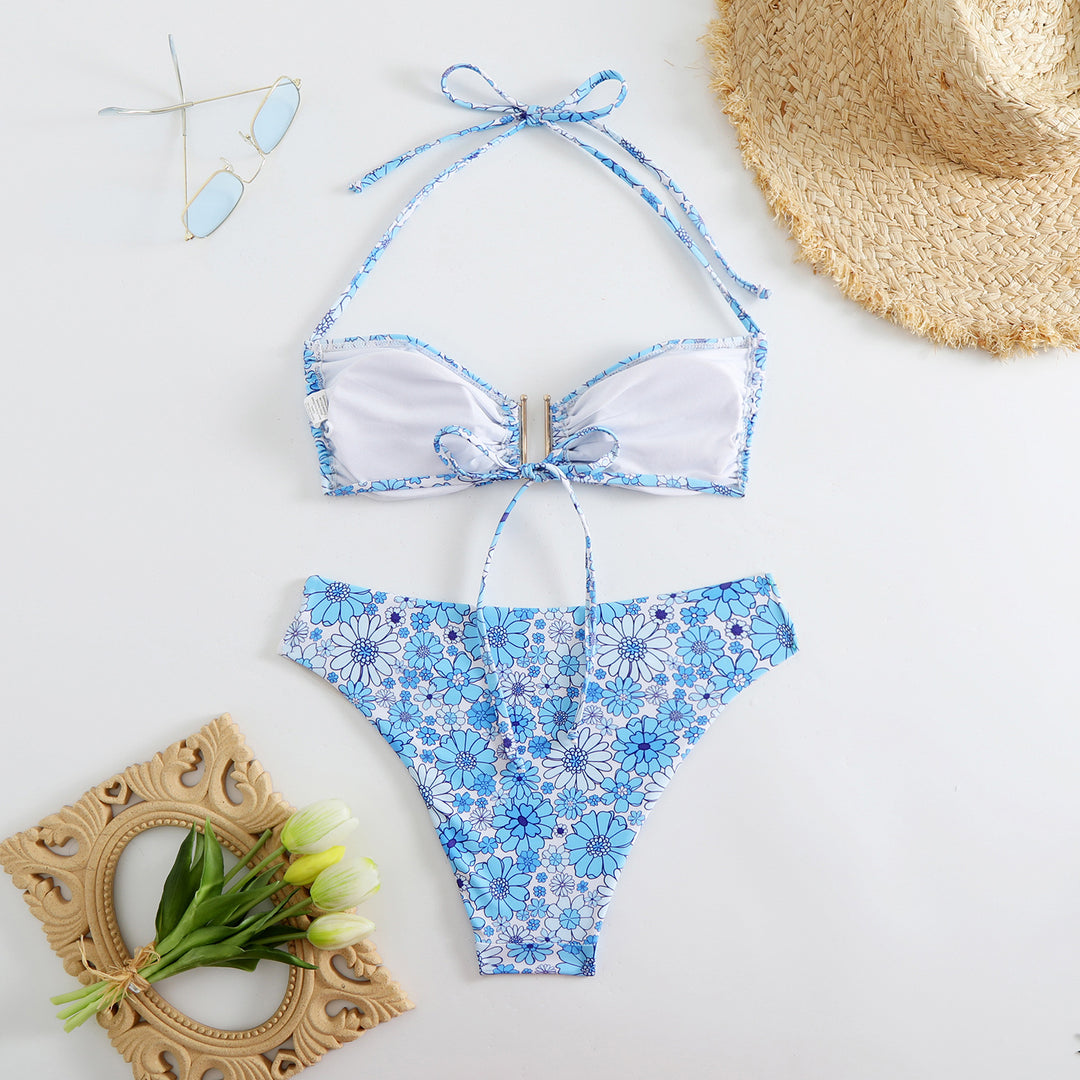 Damen Bikini-Set mit modischen Rüschen und verstellbaren Trägern Drune