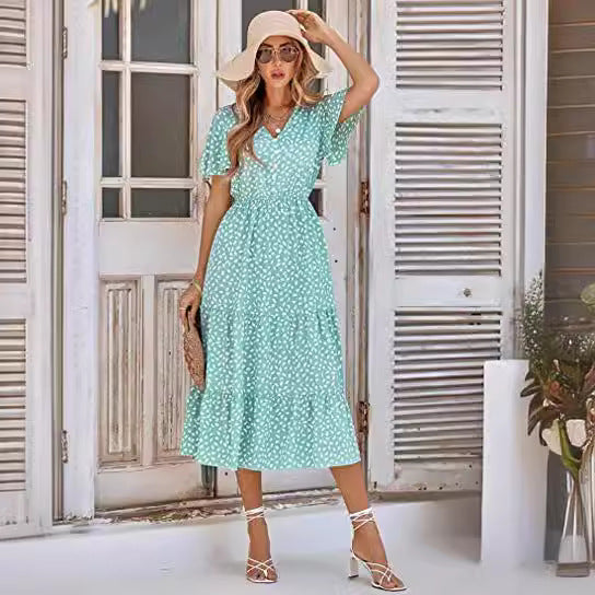 Damen Maxikleid mit lässiger A-Linien-Silhouette und Rüschendetails Drune