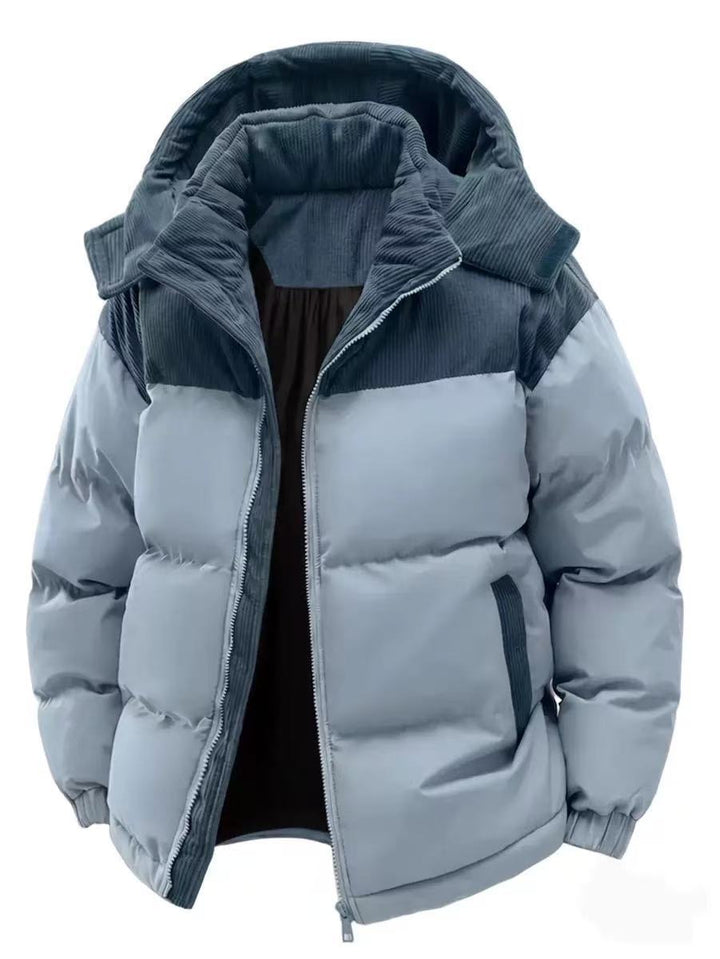 Damen Stepp-Winterjacke mit Cord-Schulterdetail, Kapuze und Zwei-Wege-Reißverschluss Drune