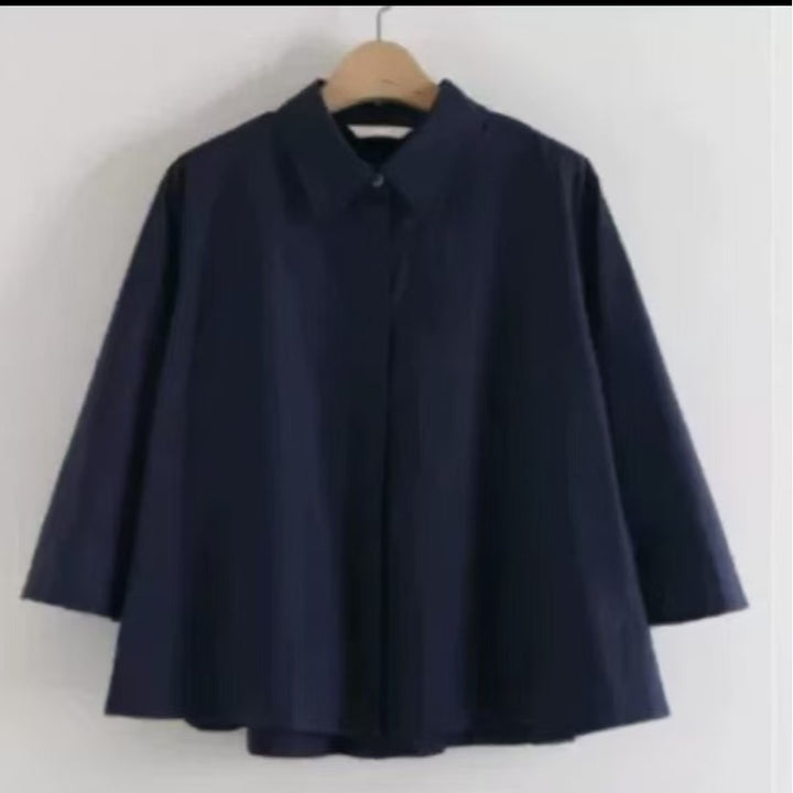 Damen Weite Oversize‑Hemdenbluse mit Cape‑Ärmeln und kastiger Silhouette Drune