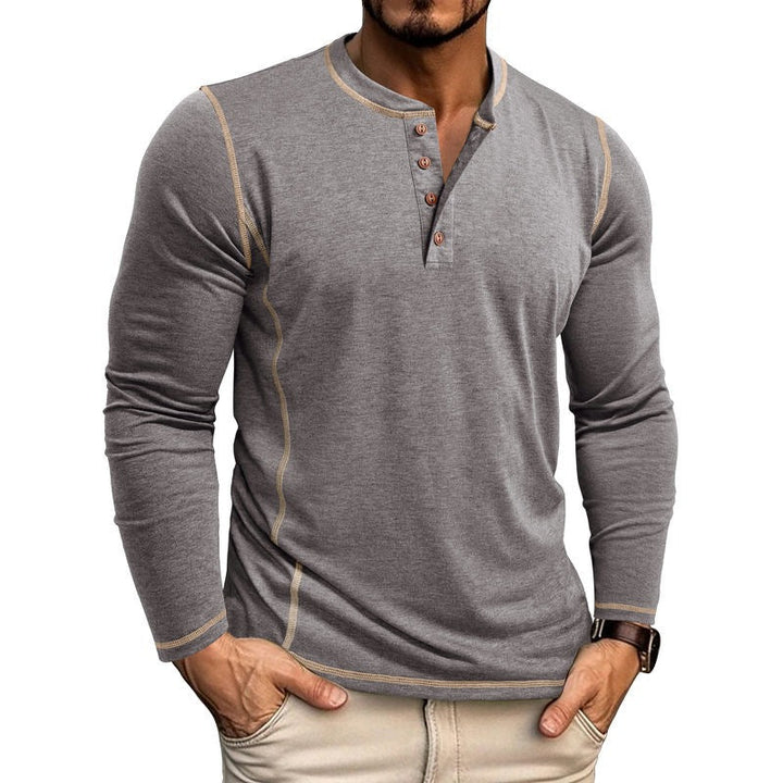 Herren Langarmshirt mit Knopfleiste Drune