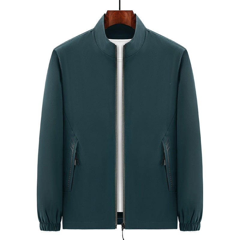 Herren Urbaner Micro‑Ripstop‑Übergangsblouson mit Stehkragen, verdecktem Reißverschluss & elastischen Manschetten Drune