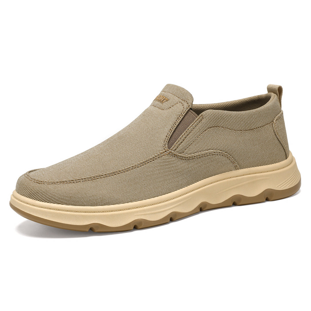Herren nan leichter Slip-On Canvas-Sneaker mit elastischem Einstieg, gepolsterter Innensohle und profiliert rutschfester Gummilaufsohle Drune