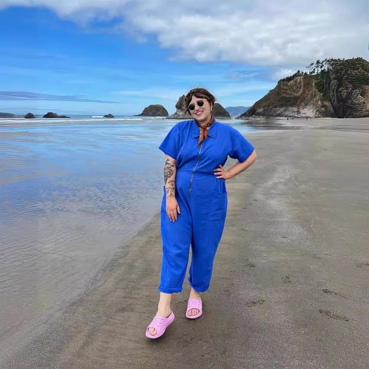 Damen legerer Jumpsuit mit praktischen Taschen und Reißverschluss Drune