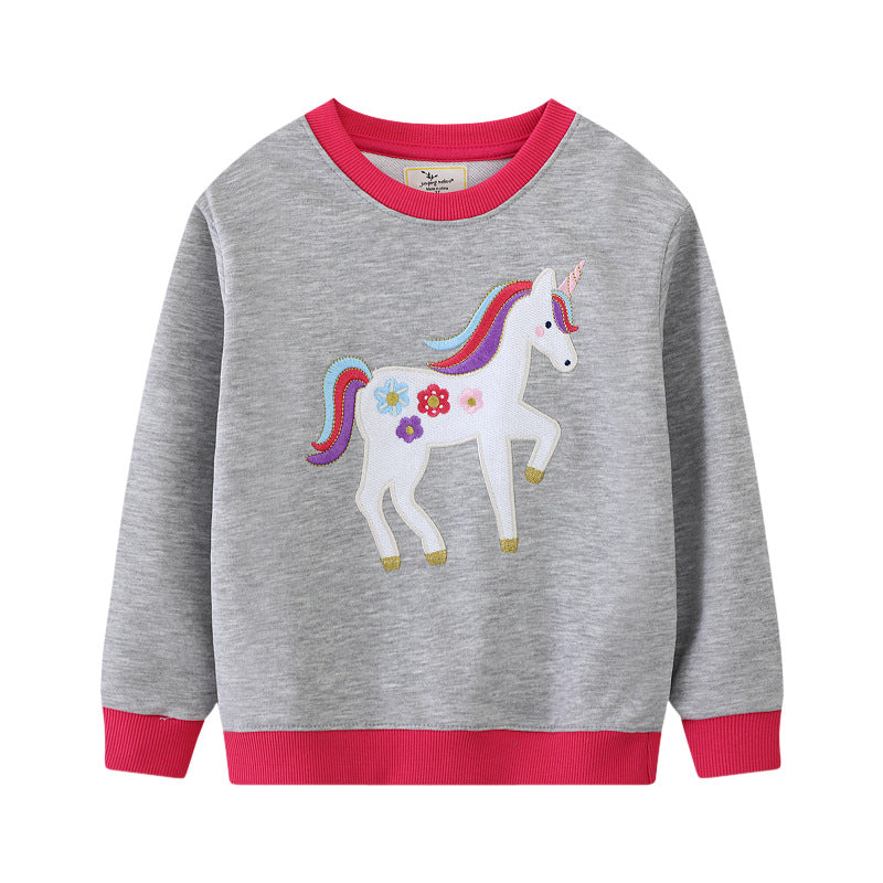 Mädchen Sweatshirt mit buntem Einhorn-Motiv Drune