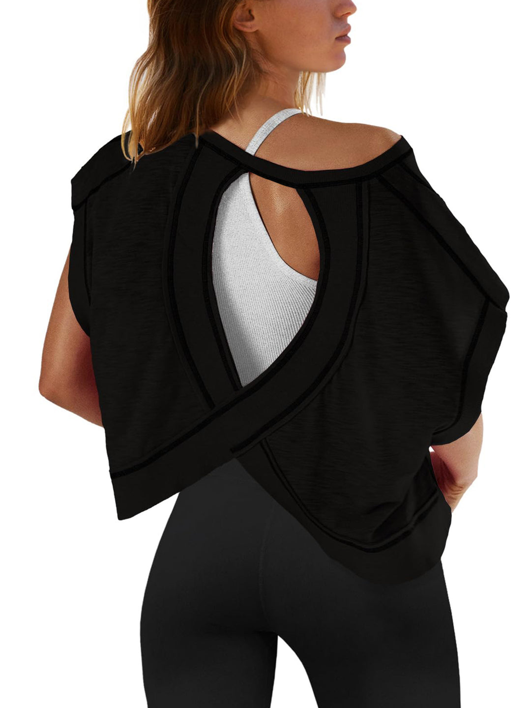 Damen modernes Cut-Out Oberteil Drune