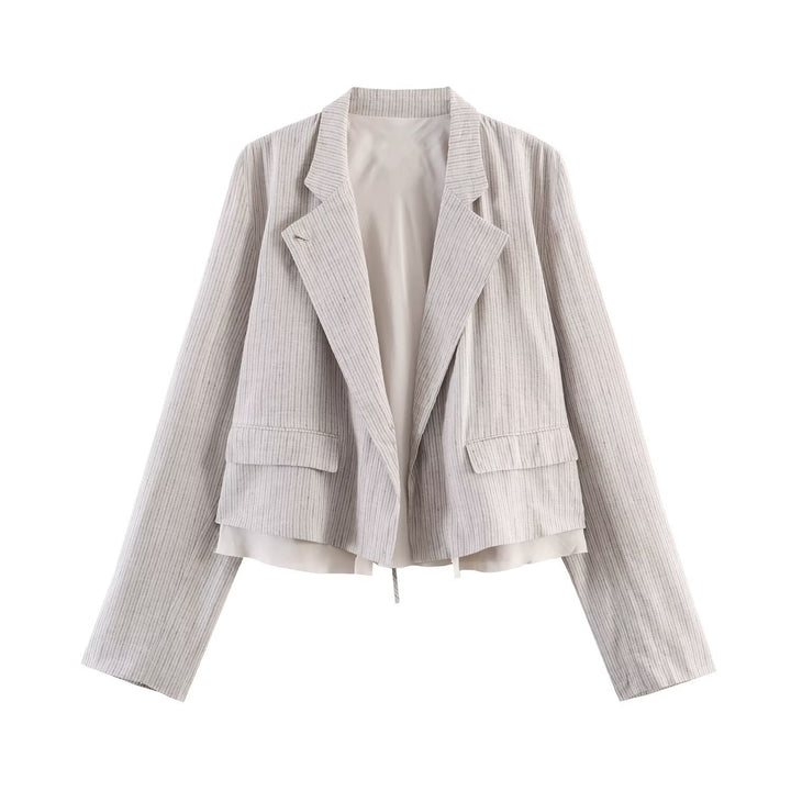 Damen Zweiteiliges Tailored-Set mit Cropped-Blazer und hochtaillierter Faltenhose Drune