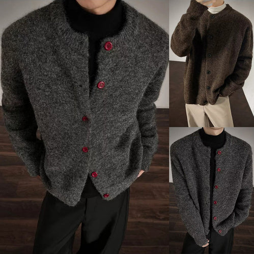 Herren Lockere Strickjacke mit Knöpfen Drune