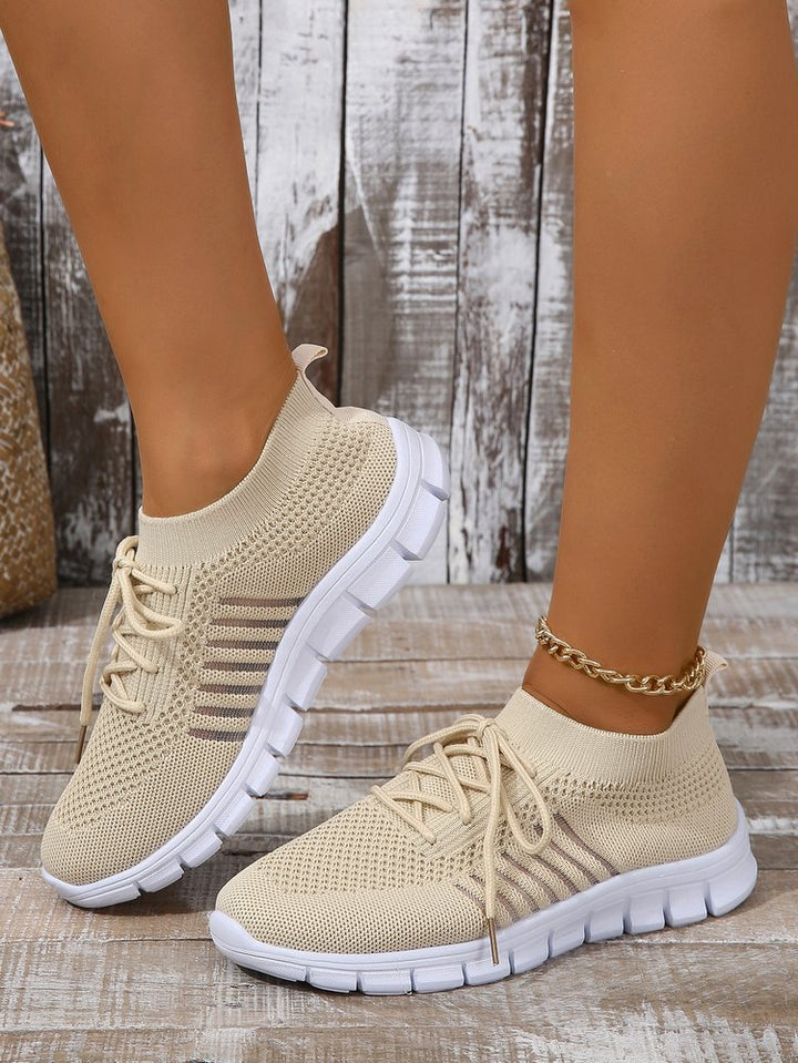 Damen  leichtes gestricktes Sneaker Slipper mit sockenähnlichem Schaft und flexibler Laufsohle Drune