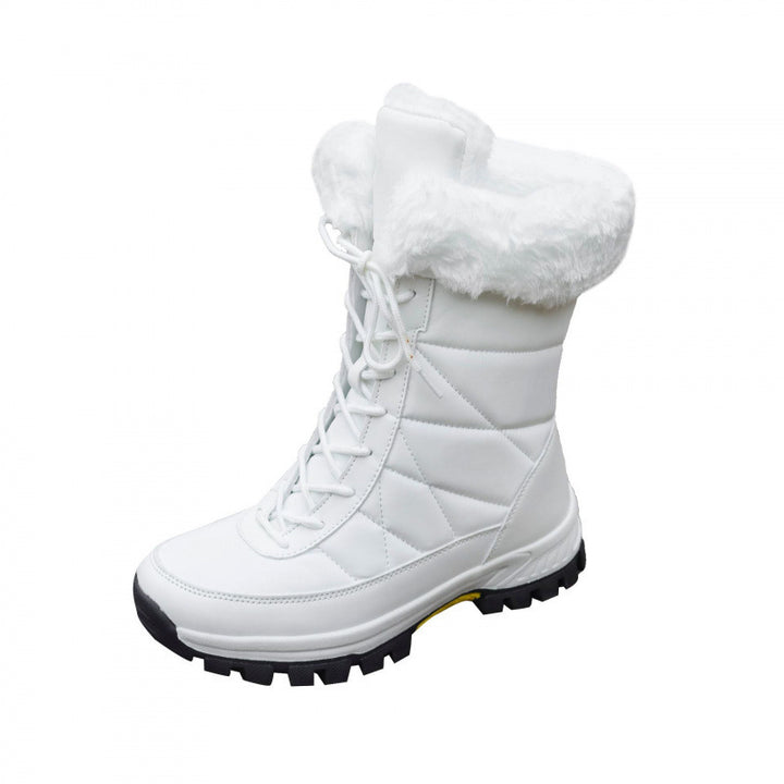 Damen Winterstiefel mit Kunstfellkragen, gesteppter Schaft und profilierter Thermosohle Drune