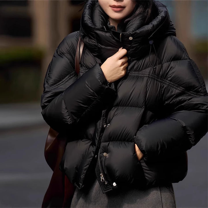 Damen modische Steppjacke mit hohem Kragen Drune
