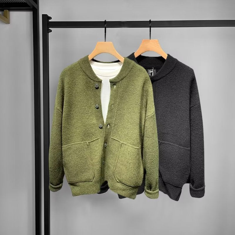 Damen Bequemer Cardigan mit Knopfleiste und Taschen Drune