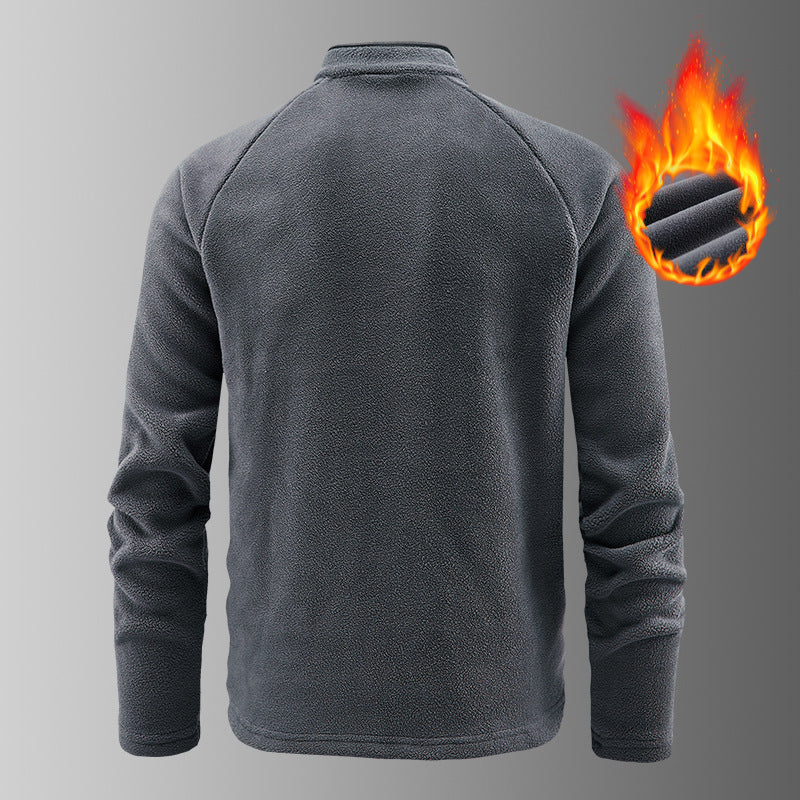 Herren wärmender Microfleece-Troyer mit Halbreißverschluss, ergonomischen Raglanärmeln und kuscheliger Innenstruktur Drune