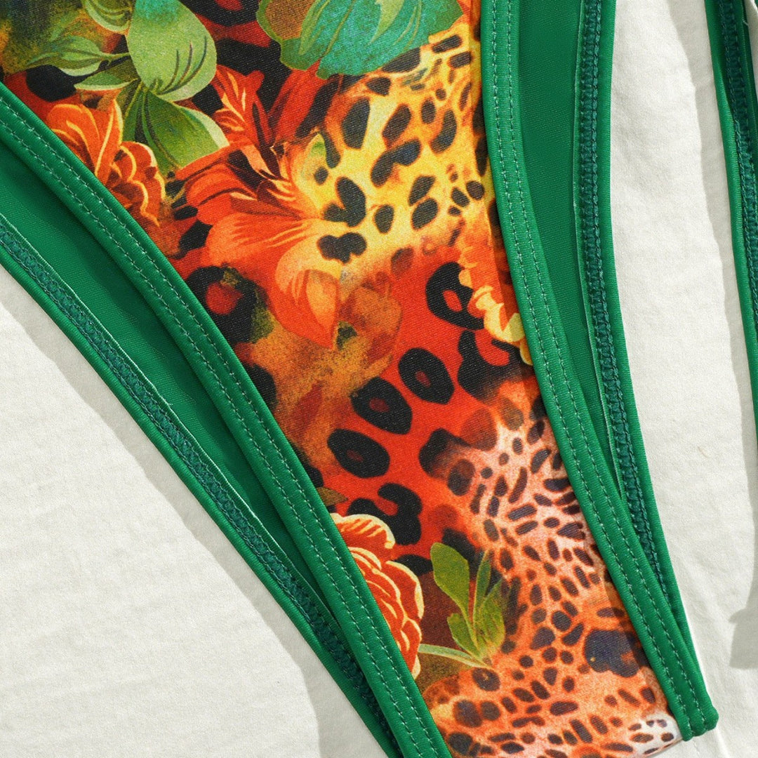 Damen Triangel-Bikini mit floralen Mustern Drune