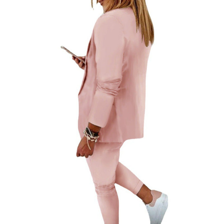 Damen Zweiteiliges Stretch-Jersey-Blazer-Set mit Kordelzug-Jogginghose Drune