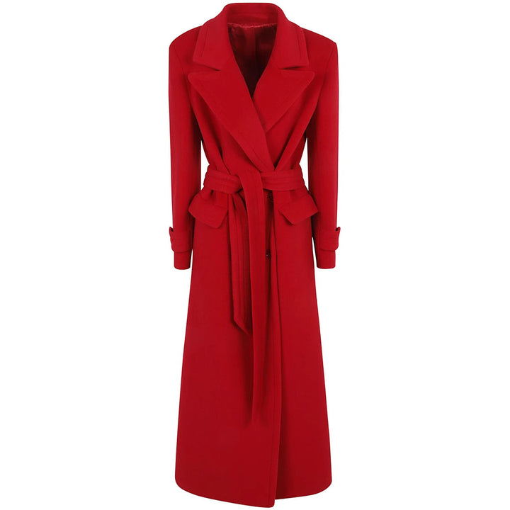 Damen Maxi-Mantel mit doppelreihiger Knopfleiste, weitem Revers und Pattentaschen Drune