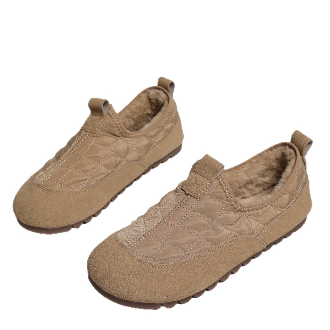 Damen Gepolsterte gesteppte Slip-On Freizeitschuhe mit rutschfester Profilsohle Drune