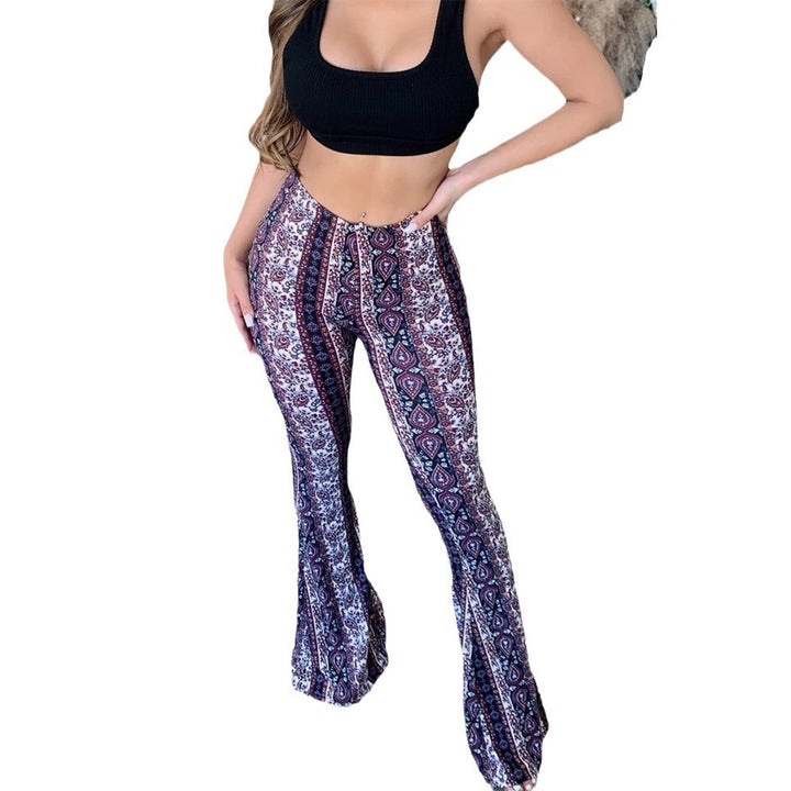Damen nan ausgestellte Floral-Print Schlaghose mit hoher Taille Drune