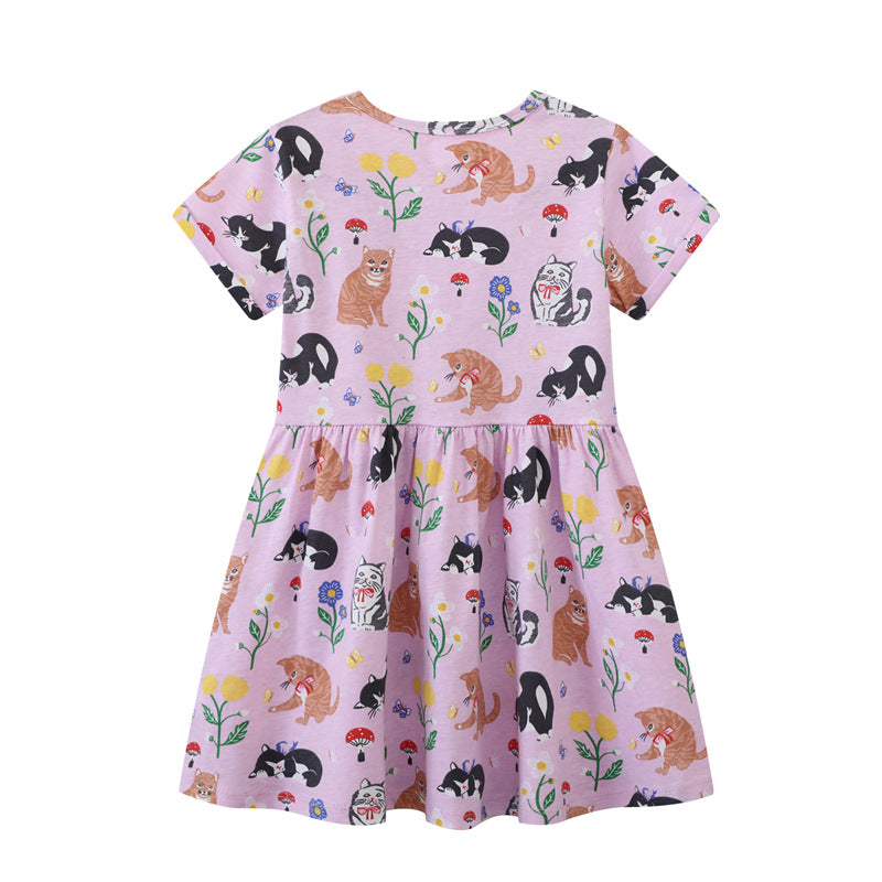 Mädchen T-Shirt Kleid mit kreativem Taschenmotiv Drune
