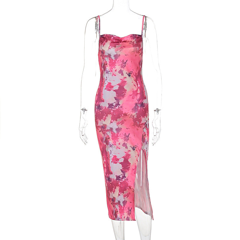 Damen Midi-Kleid mit asymmetrischem Saum und floralem Muster Drune