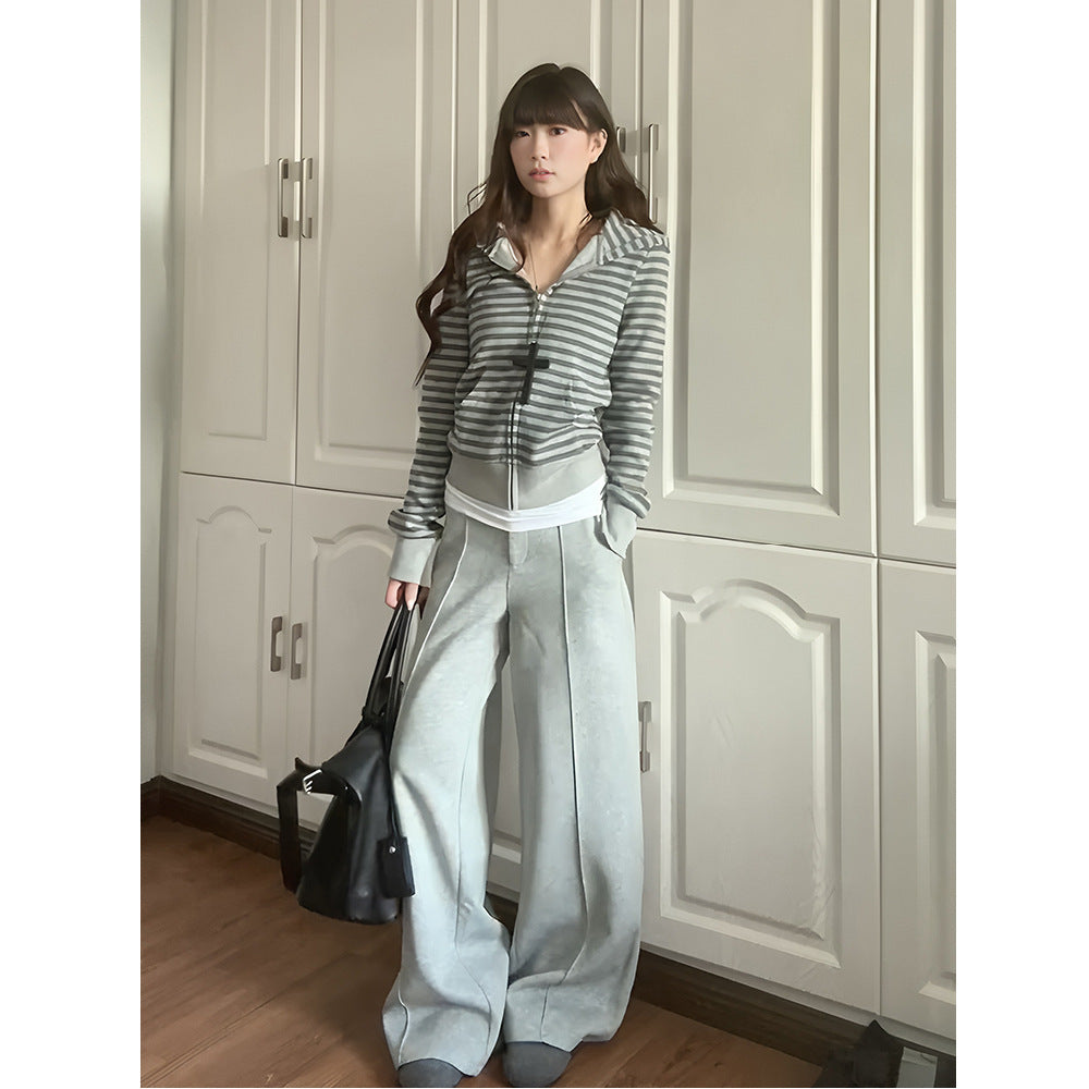 Damen elegante und bequeme Strickjacke mit Reißverschluss Drune