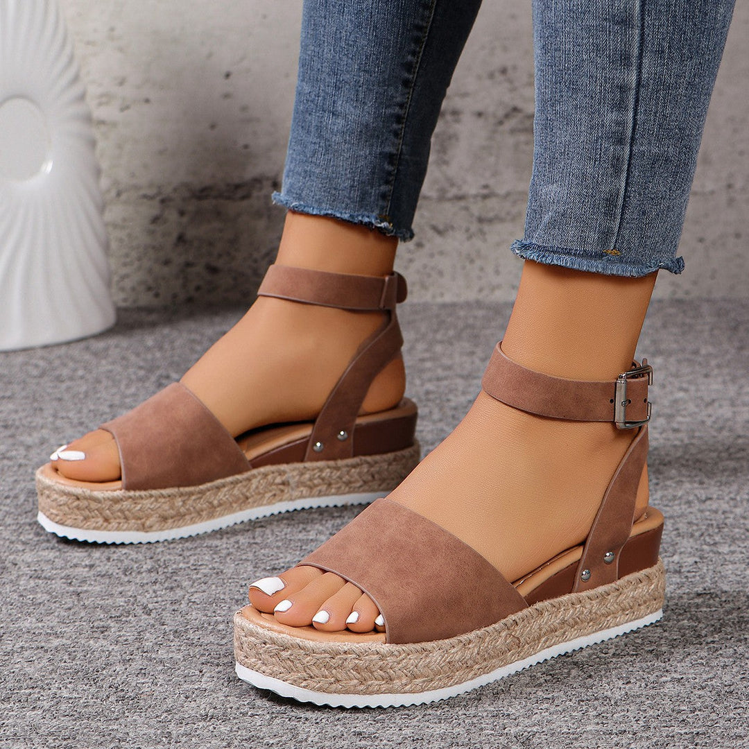 Damen Wedge-Sandaletten mit elegantem Riemen-Design und komfortablem Fußbett Drune